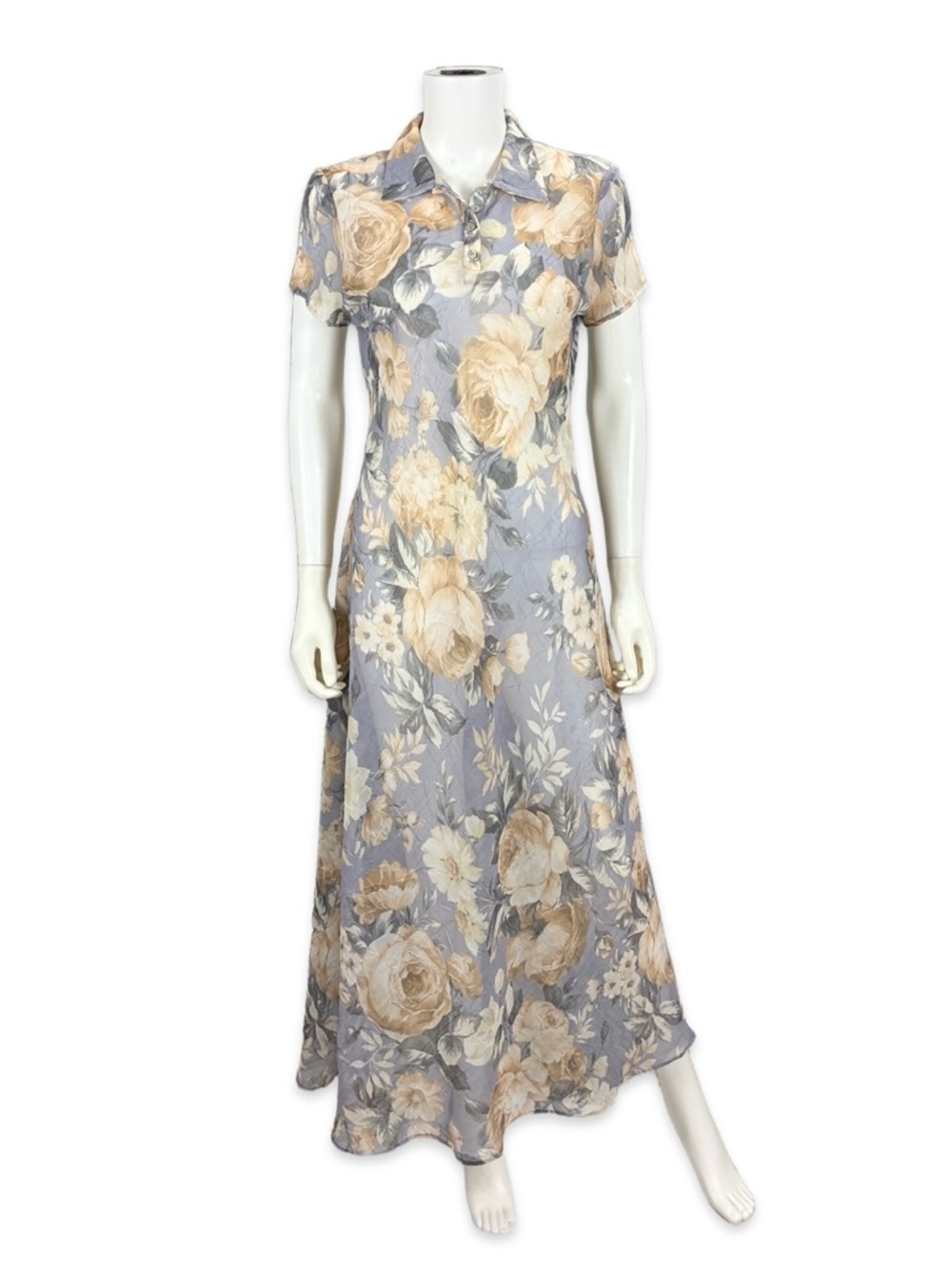 Vintage 90's Sheer Floral Maxi Dress